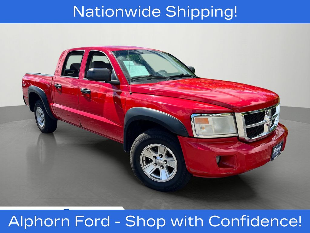 Flame Red Clearcoat 2008 Dodge Dakota Pickup Truck Four-Wheel Drive 4-Speed Automatic