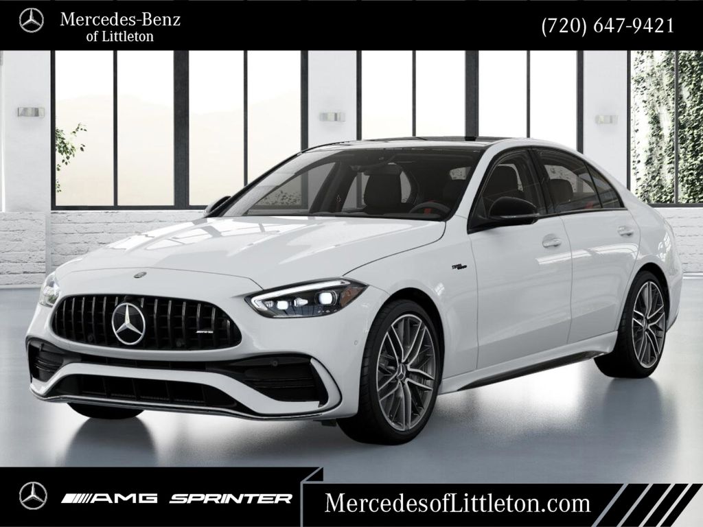 Polar White 2026 Mercedes-Benz C-Class AMG C 43 4MATIC Sedan All-Wheel Drive 9-Speed Automatic