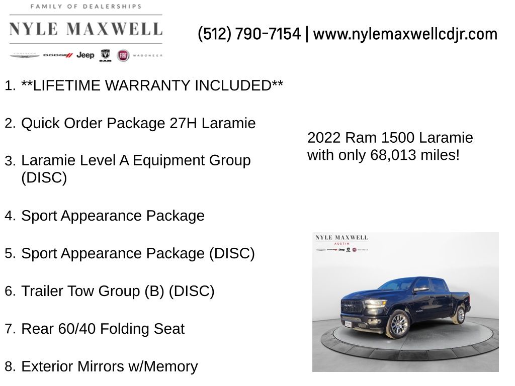 Used Car 2022 Ram 1500  Laramie For Sale Under $35,000 In Austin, Texas