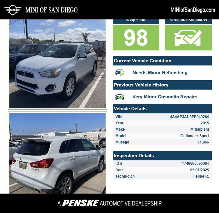 2015 Mitsubishi Outlander Sport ES -
                San Diego, CA