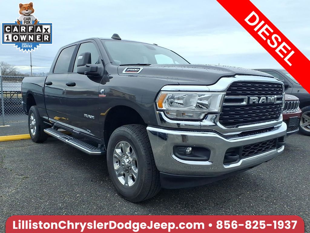 Gray (Granite Crystal Metallic Clearcoat) 2024 RAM 2500 Big Horn Crew Cab 4WD Pickup Truck Four-Wheel Drive 6-Speed Automatic