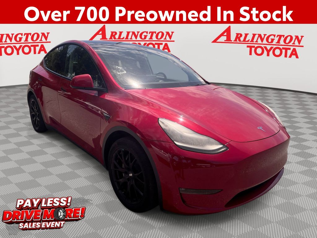 Red Multi-Coat 2021 Tesla Model Y SUV / Crossover All-Wheel Drive 1-Speed Automatic