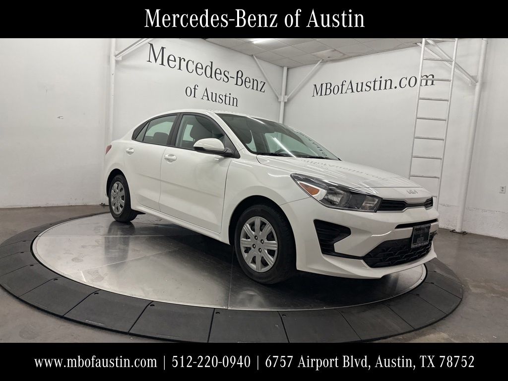 Clear White 2023 Kia Rio LX FWD Sedan Front-Wheel Drive Continuously Variable Transmission