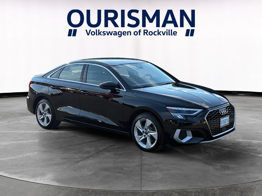 Black Metallic 2023 Audi A3 Sedan Front-Wheel Drive 7-Speed Automatic
