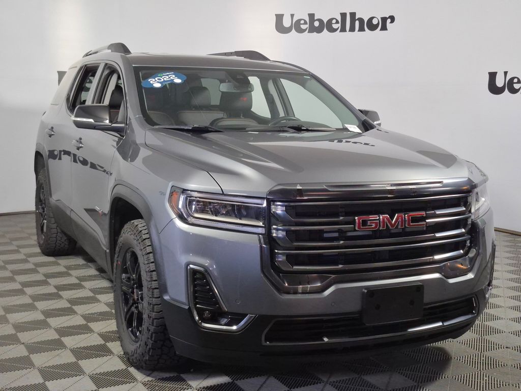 Gray (Satin Steel Metallic) 2022 GMC Acadia SUV / Crossover Four-Wheel Drive 9-Speed Automatic