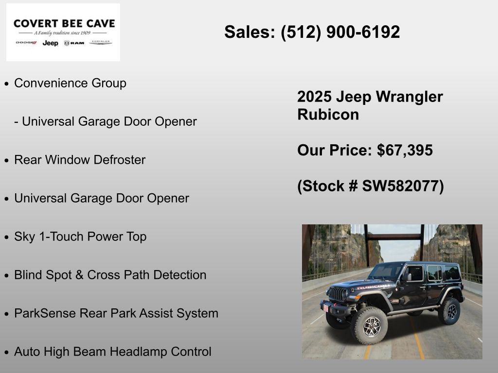 New Car 2025 Jeep Wrangler  Rubicon For Sale Under $70,000 In Austin, Texas