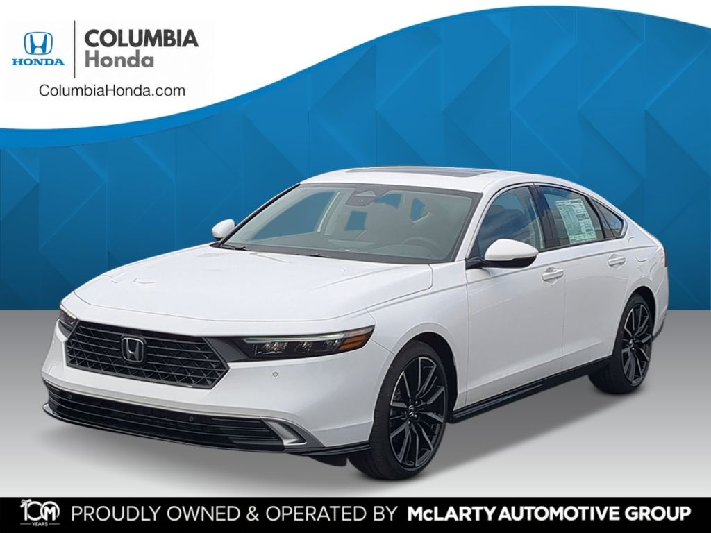 Platinum White Pearl 2026 Honda Accord Hybrid Sedan Front-Wheel Drive Continuously Variable Transmission