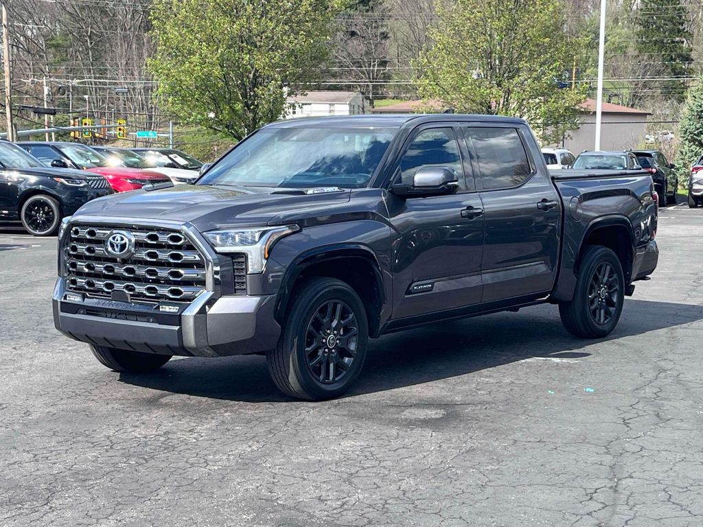 Magnetic Gray Metallic 2023 Toyota Tundra Hybrid Platinum HV CrewMax Cab 4WD Pickup Truck Four-Wheel Drive Automatic