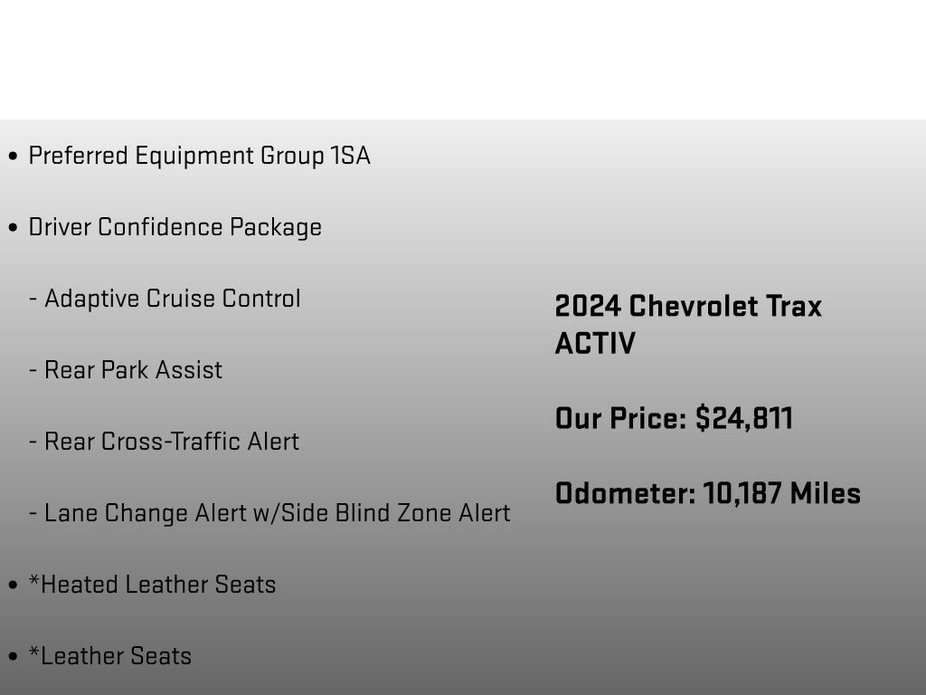2024 Chevrolet Trax ACTIV Black at Klick Lewis Buick Chevrolet