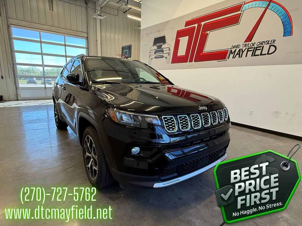 Diamond Black Crystal Pearlcoat 2025 Jeep Compass Limited 4WD SUV / Crossover Four-Wheel Drive 8-Speed Automatic