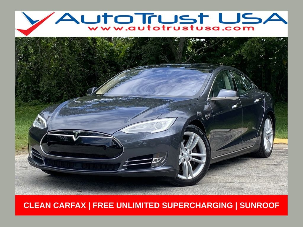 Deep Blue Metallic 2015 Tesla Model S 85 RWD Sedan Rear-Wheel Drive 1-Speed Automatic