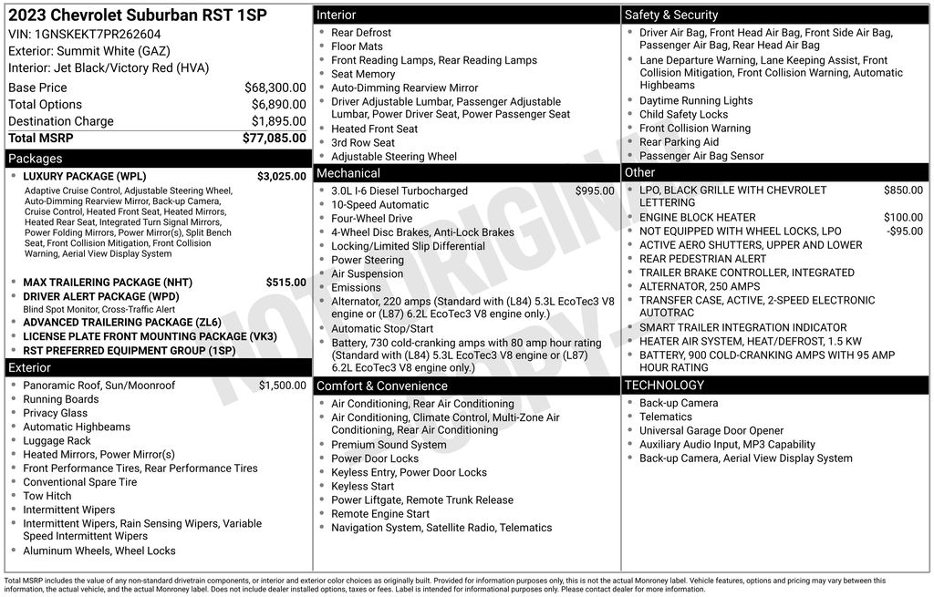 2023 Chevrolet Suburban 4WD RST