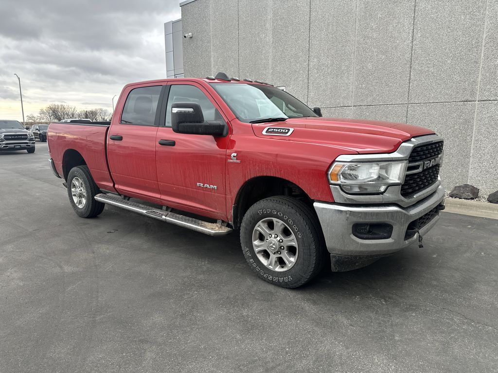 Flame Red Clearcoat 2023 RAM 2500 Big Horn Crew Cab 4WD Pickup Truck Four-Wheel Drive 6-Speed Automatic