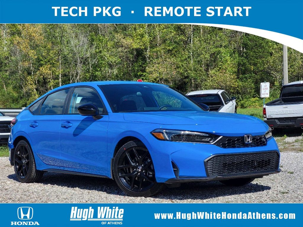 Blue 2025 Honda Civic Hatchback Sport FWD Hatchback Front-Wheel Drive Continuously Variable Transmission