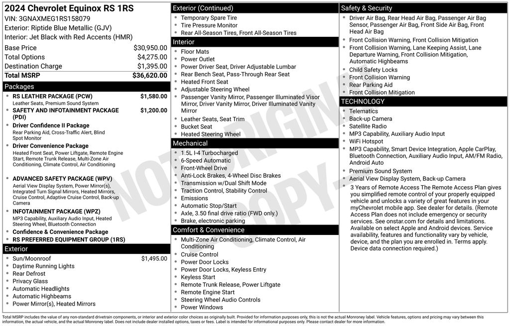 2024 Chevrolet Equinox RS Blue at Matthews Motors of Wilmington