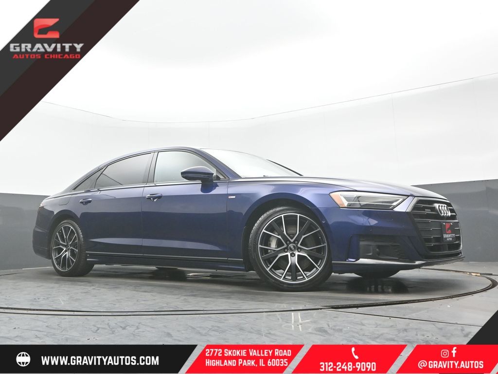 Navarra Blue Metallic 2021 Audi A8 L quattro 55 TFSI Sedan All-Wheel Drive 8-Speed Automatic