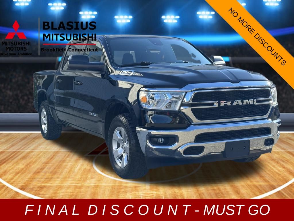 Diamond Black Crystal Pearlcoat 2021 RAM 1500 Big Horn Crew Cab 4WD Pickup Truck Four-Wheel Drive 8-Speed Automatic