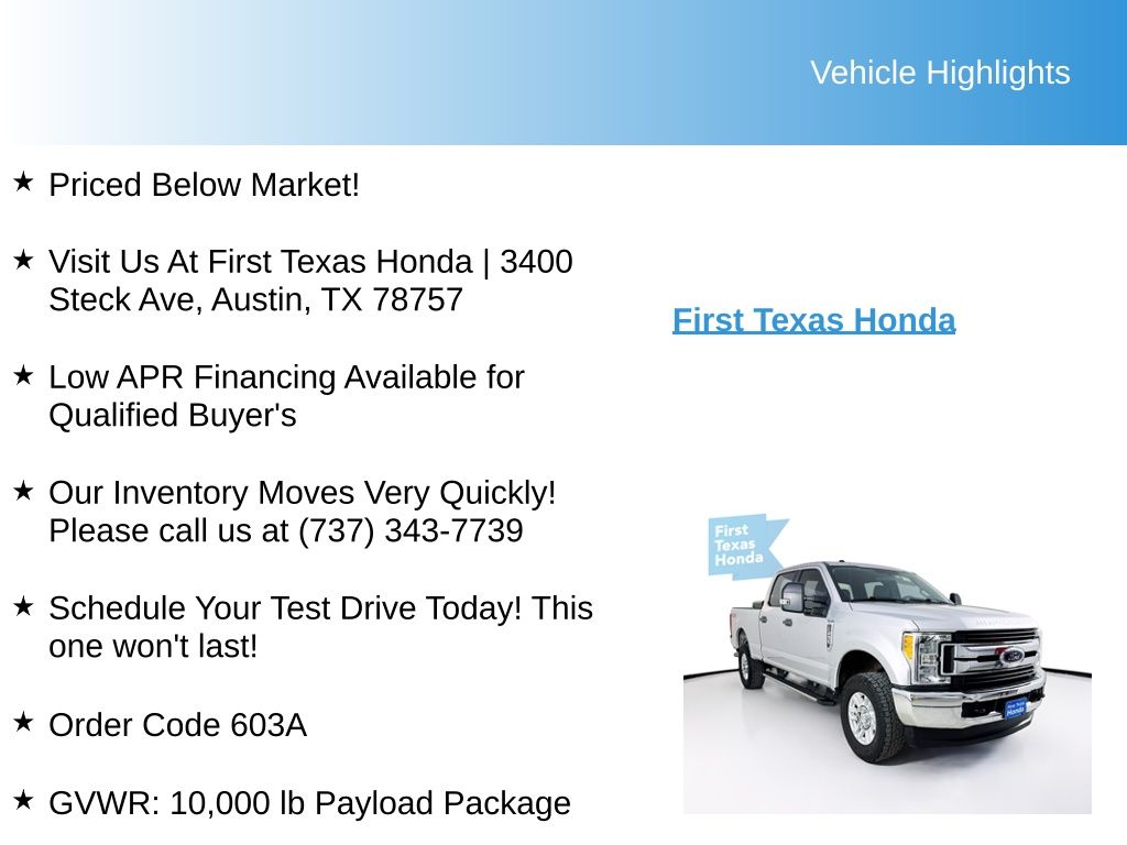 Used Car 2017 Ford F-250sd  Xlt For Sale Under $25,000 In Austin, Texas