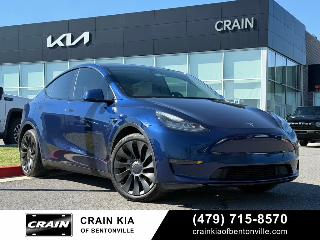 Deep Blue Metallic 2021 Tesla Model Y Long Range AWD SUV / Crossover All-Wheel Drive 1-Speed Automatic