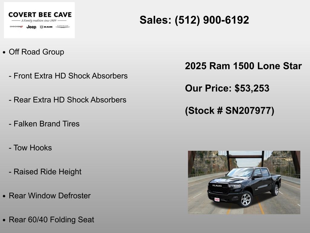 New Car 2025 Ram 1500  Big Horn/lone Star For Sale Under $60,000 In Austin, Texas