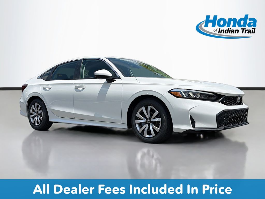 Platinum White Pearl 2026 Honda Civic Sedan Front-Wheel Drive Continuously Variable Transmission