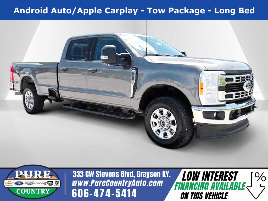 Gray 2023 Ford F-250 Super Duty XLT Crew Cab 4WD Pickup Truck Four-Wheel Drive Automatic