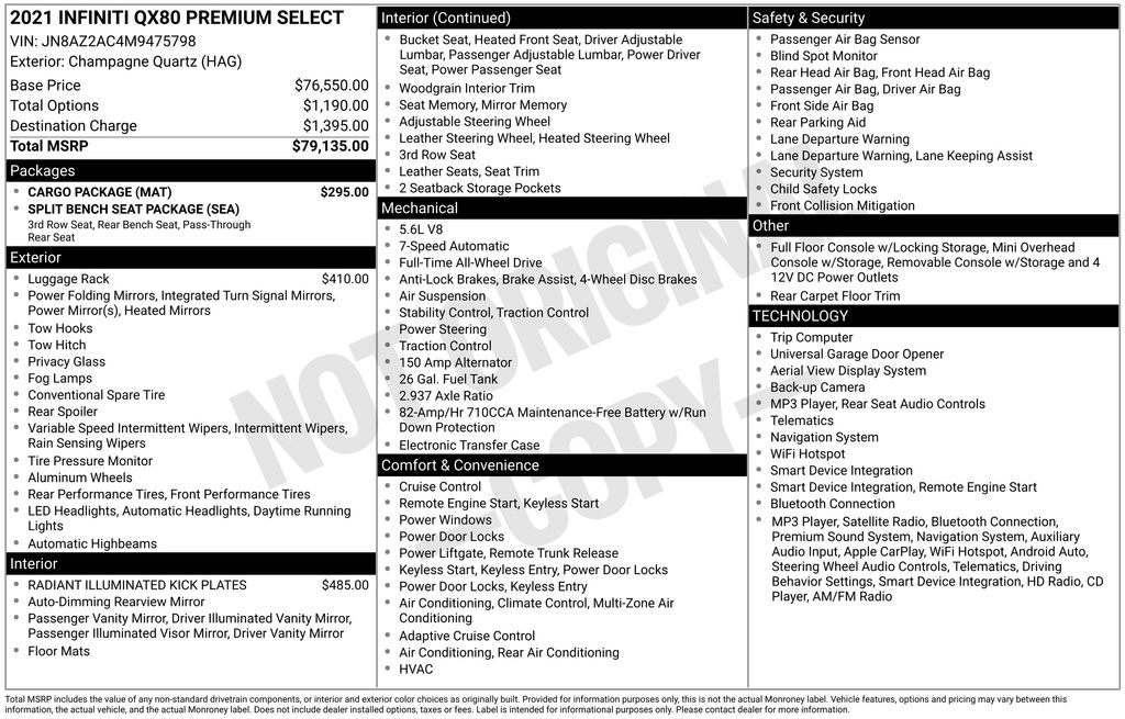 Certified Used 2021 Beige INFINITI Premium Select image 5
