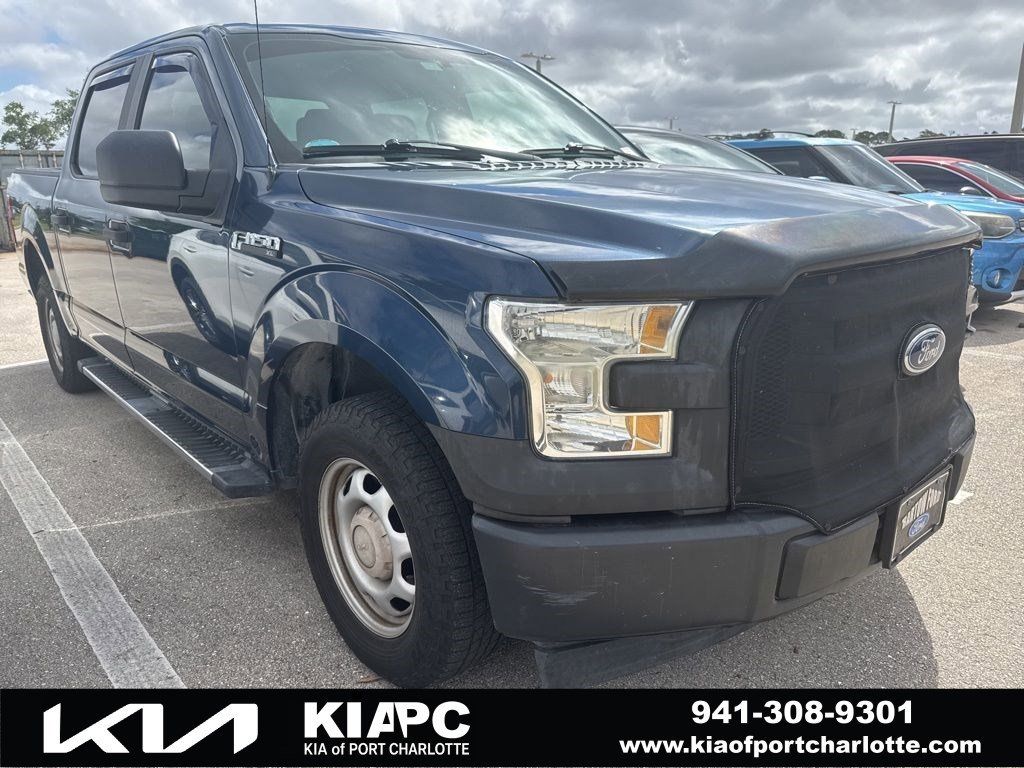 Blue 2017 Ford F-150 XL SuperCrew Pickup Truck 4X2 6-Speed Automatic