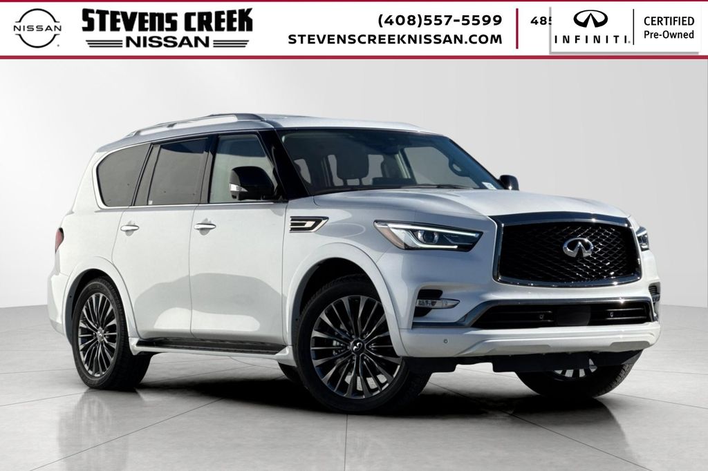 Moonstone White 2024 INFINITI QX80 Premium Select 4WD SUV / Crossover All-Wheel Drive 7-Speed Automatic