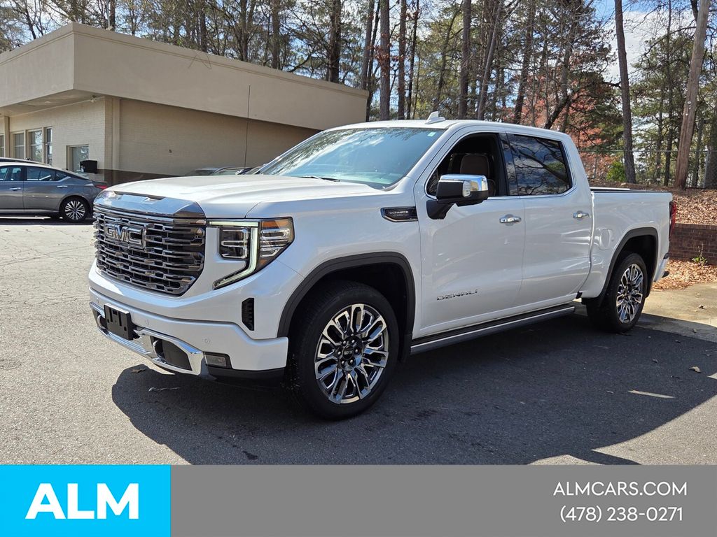 White 2023 GMC Sierra 1500 Denali Ultimate Crew Cab 4WD Pickup Truck Four-Wheel Drive Automatic