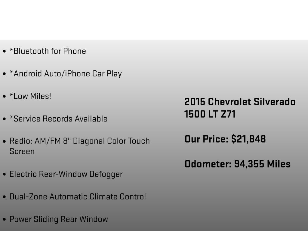 2015 Chevrolet Silverado 1500 LT White at Phil Fitts Ford