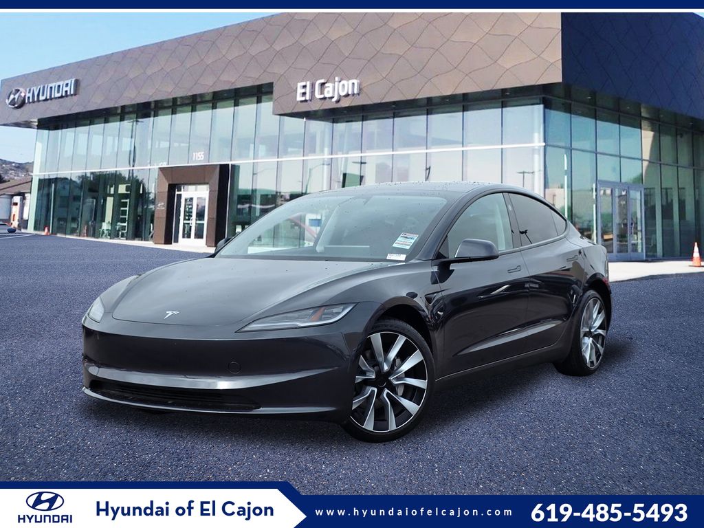 Solid Black 2025 Tesla Model 3 Long Range RWD Sedan Rear-Wheel Drive 1-Speed Automatic