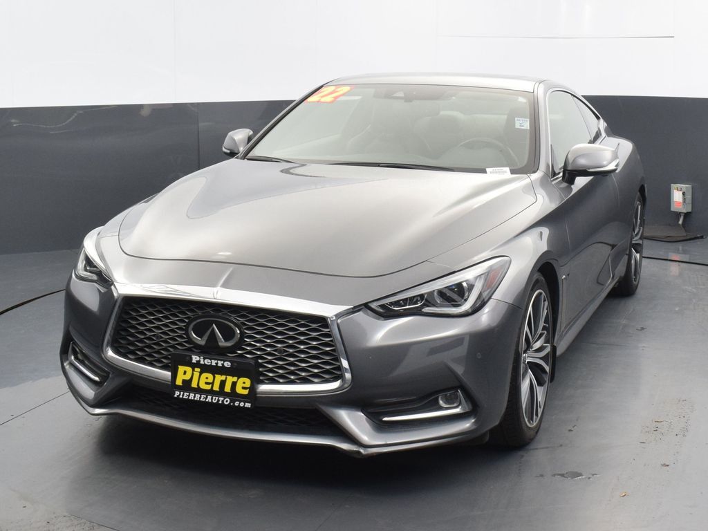 Gray (Graphite Shadow) 2022 INFINITI Q60 3.0T Luxe RWD Coupe Rear-Wheel Drive 7-Speed Automatic