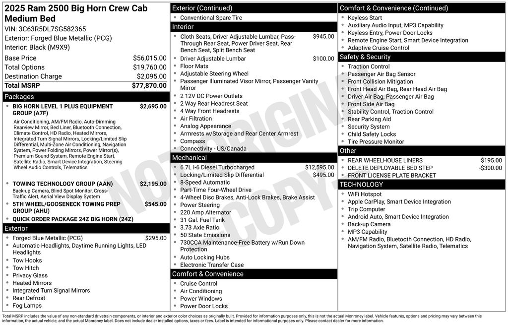 used 2025 Ram 2500 car, priced at $57,500