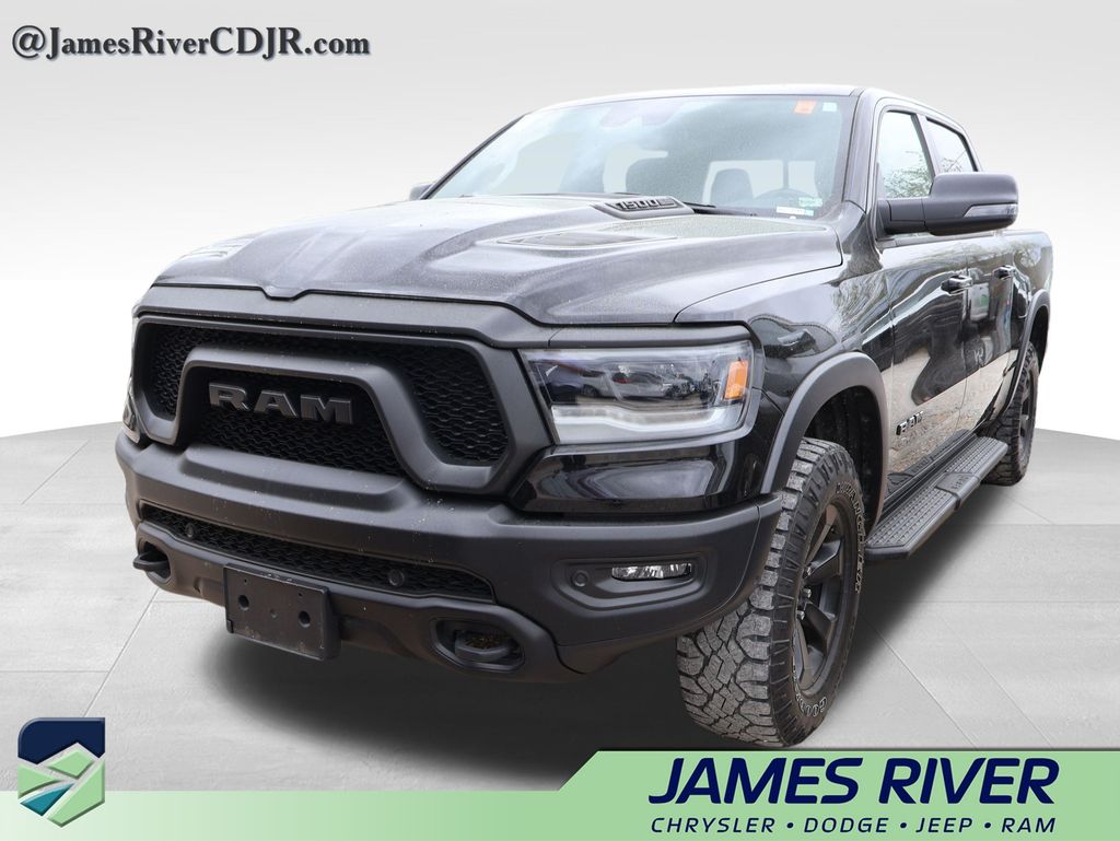 Diamond Black Crystal Pearlcoat 2023 RAM 1500 Rebel Crew Cab 4WD Pickup Truck Four-Wheel Drive 8-Speed Automatic