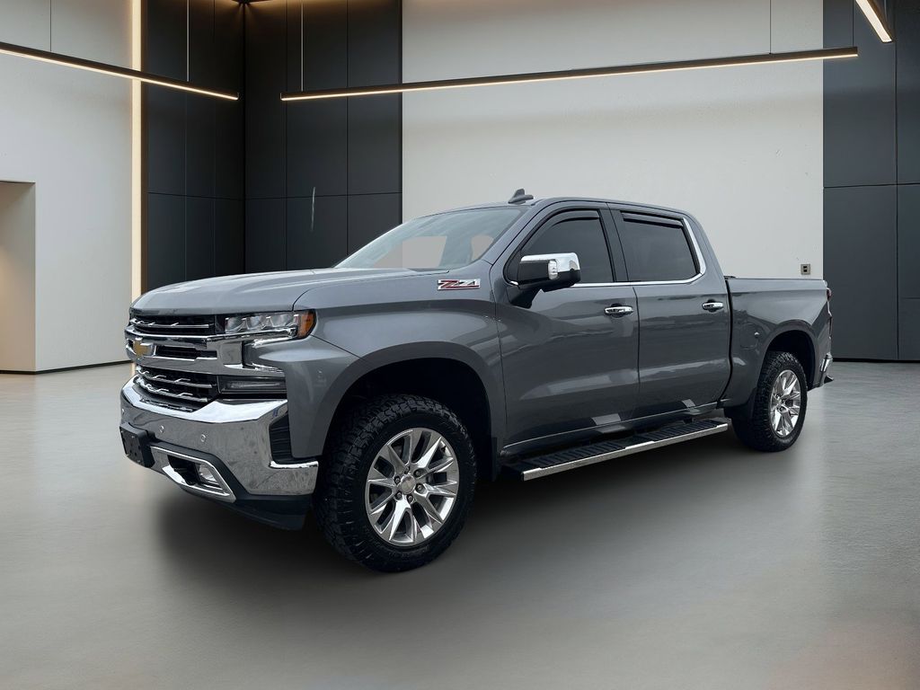 Gray (Satin Steel Metallic) 2022 Chevrolet Silverado 1500 LTZ Crew Cab 4WD Pickup Truck Four-Wheel Drive 8-Speed Automatic