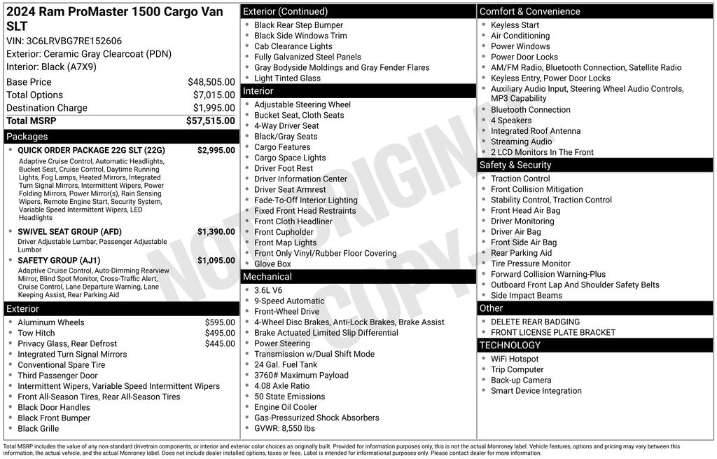 Used 2024 Ram ProMaster 1500 Van
