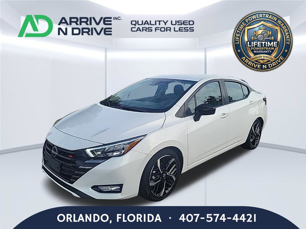 White 2024 Nissan Versa Sedan Front-Wheel Drive Continuously Variable Transmission