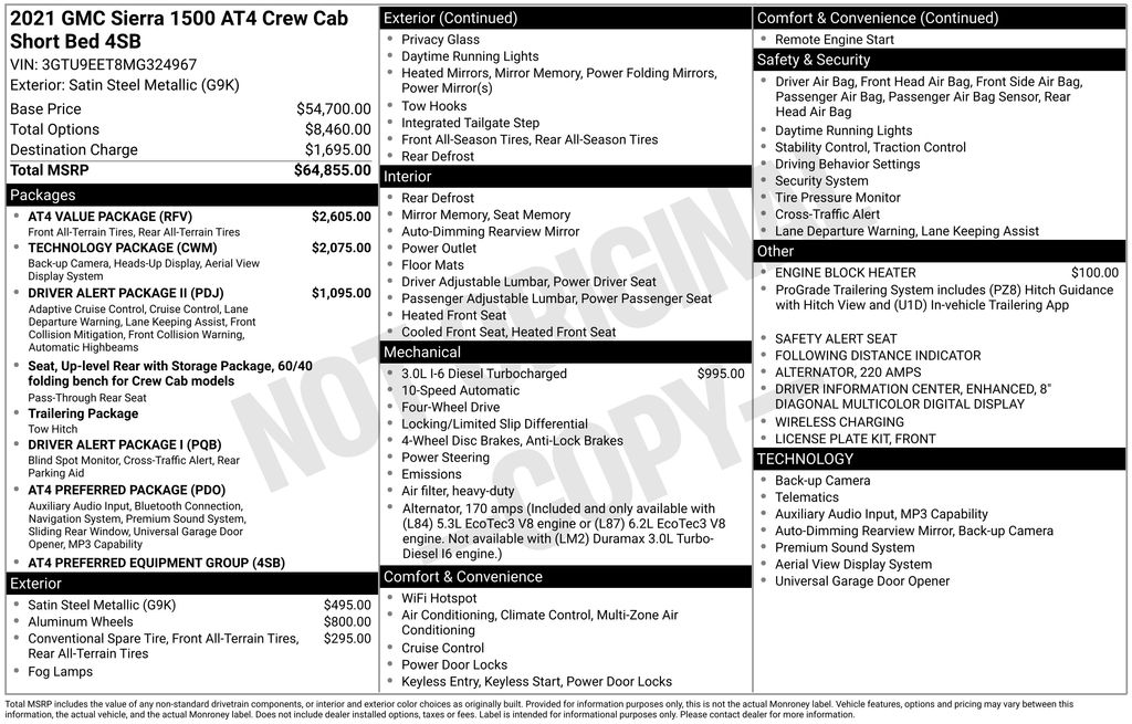 Used Car 2021 Gmc Sierra 1500  At4 For Sale Under $50,000 In Austin, Texas