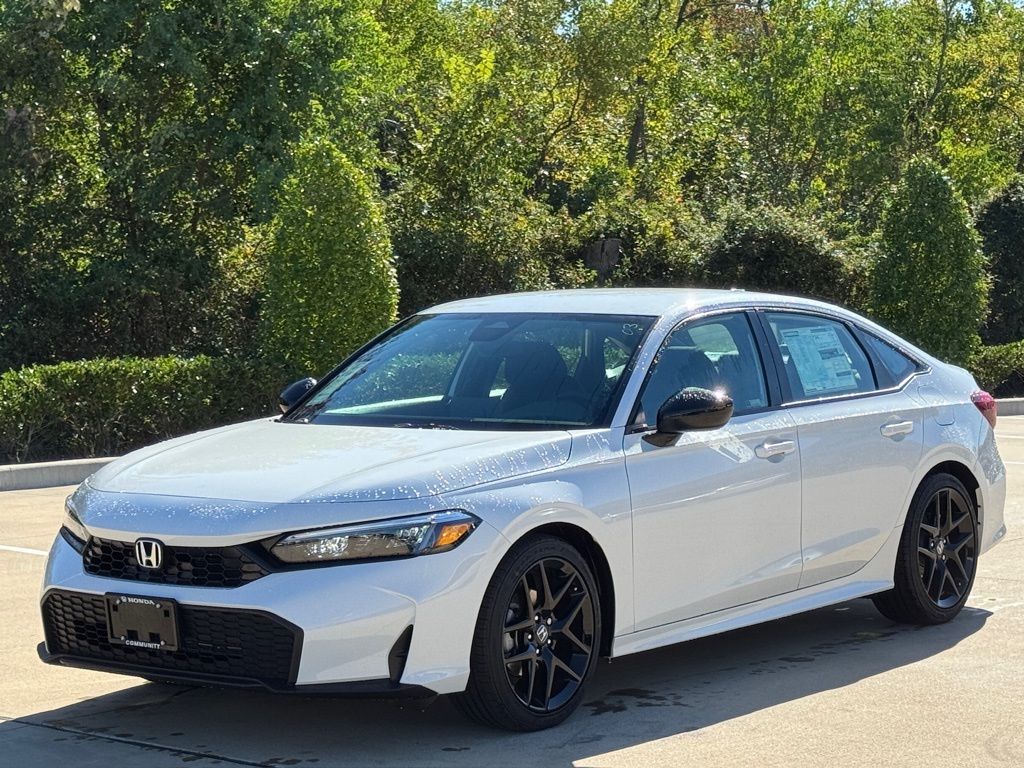 2026 Honda Civic Sport White at Classic Honda Galveston