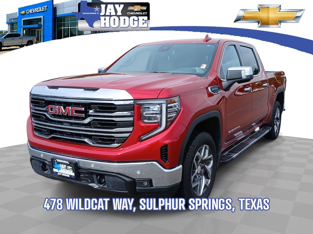 Volcanic Red Tintcoat 2025 GMC Sierra 1500 SLT Crew Cab 4WD Pickup Truck Four-Wheel Drive Automatic