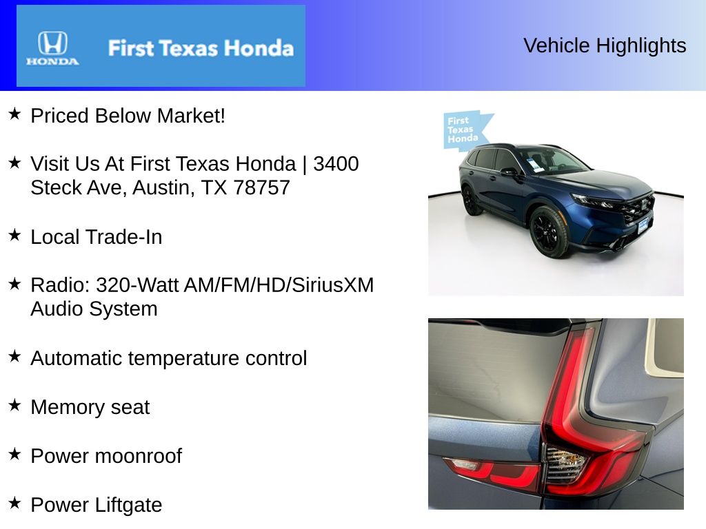 Used Car 2025 Honda Cr-v Hybrid  Sport-l For Sale Under $35,000 In Austin, Texas