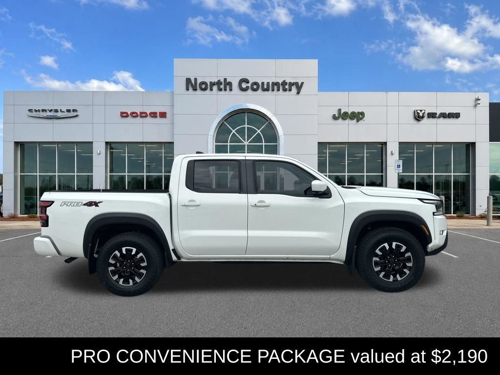 Glacier White 2024 Nissan Frontier Pickup Truck Four-Wheel Drive 9-Speed Automatic Overdrive