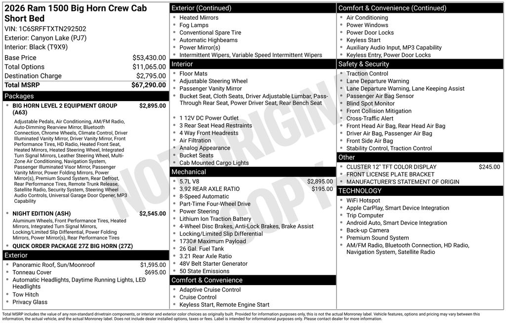 2026 RAM 1500's photo