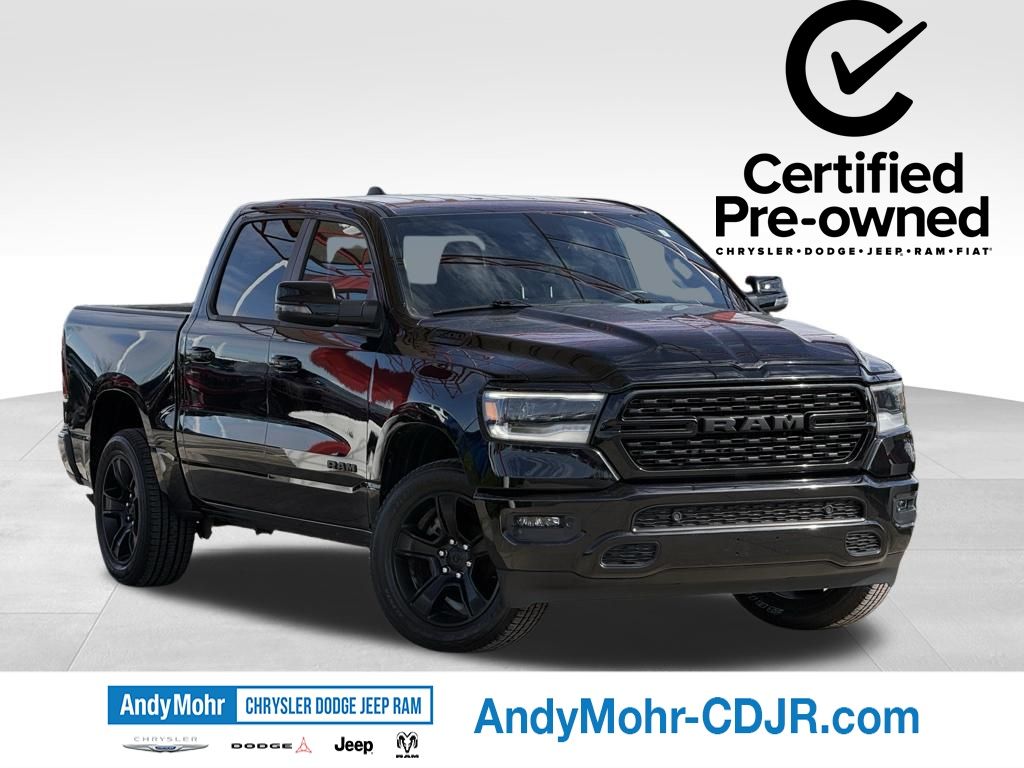 Diamond Black Crystal Pearlcoat 2023 RAM 1500 Big Horn Crew Cab 4WD Pickup Truck Four-Wheel Drive 8-Speed Automatic