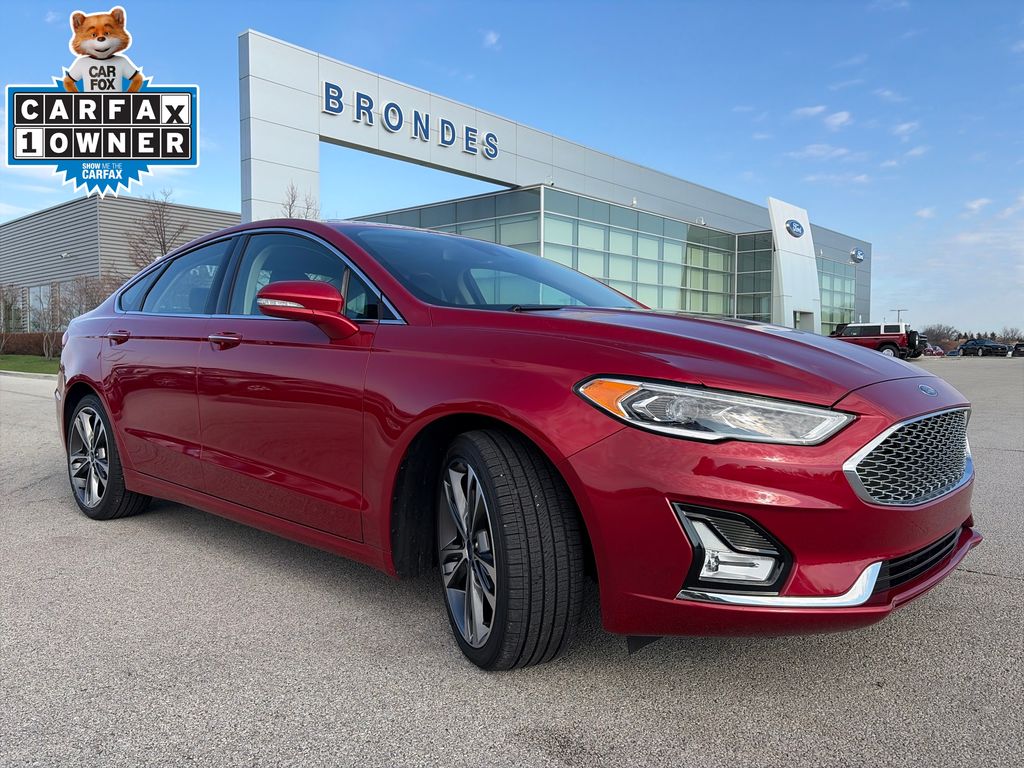 Red 2020 Ford Fusion Titanium FWD Sedan Front-Wheel Drive 6-Speed Automatic