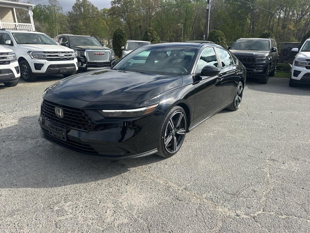 Black 2025 Honda Accord Hybrid Sport FWD Sedan Front-Wheel Drive Continuously Variable Transmission