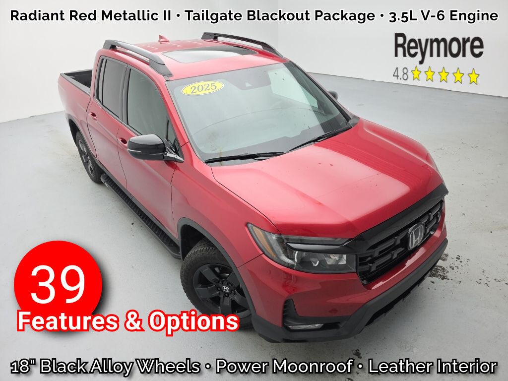 Red 2025 Honda Ridgeline Pickup Truck All-Wheel Drive 9-Speed Automatic