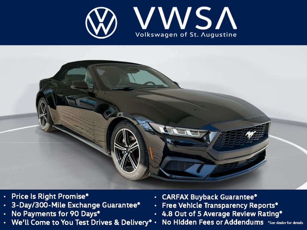 Shadow Black 2024 Ford Mustang Convertible Rear-Wheel Drive Automatic