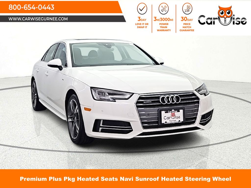 Ibis White 2017 Audi A4 2.0T quattro Premium Plus AWD Sedan All-Wheel Drive 7-Speed Automatic